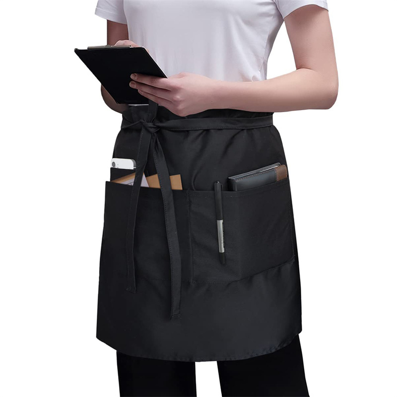 Embroidery Kitchen - ที่กําหนดเองพิมพ์เย็บปักถักร้อยโลโก้ผ้าฝ้ายร้านอาหาร waiter Overalls ผ้ากันเปื้อนครัว Chef Beauty