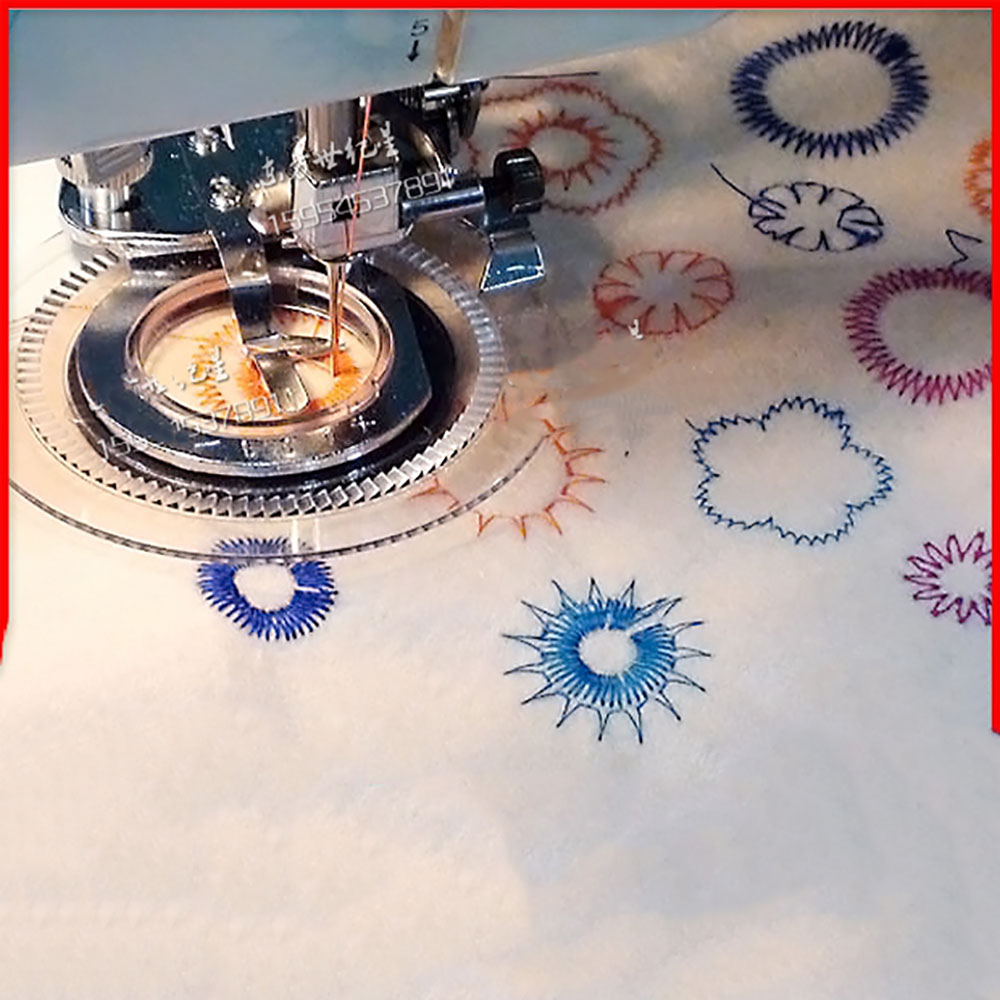 Embroidery Daisy Flower - ครัวเรือน Multi-Function จักรเย็บผ้าวงกลมเย็บปักถักร้อย Daisy ดอกไม้ Stitch