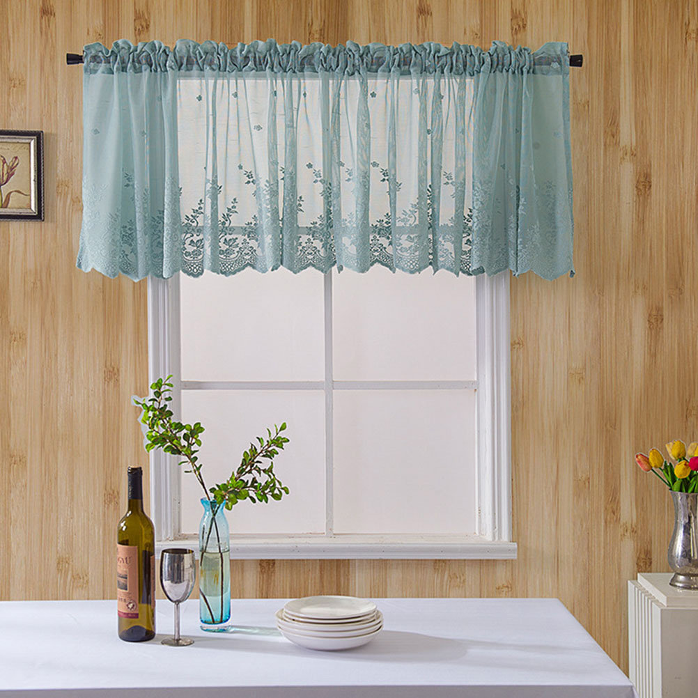 Embroidery Kitchen - 1 ชิ้น ผ้าม่านลูกไม้สไตล์คาเฟ่ ปักครึ่งตัว ผ้าม่านครึ่งตัวสั้น ผ้าม่านหน้าต่างสำหรับห้องครัว
