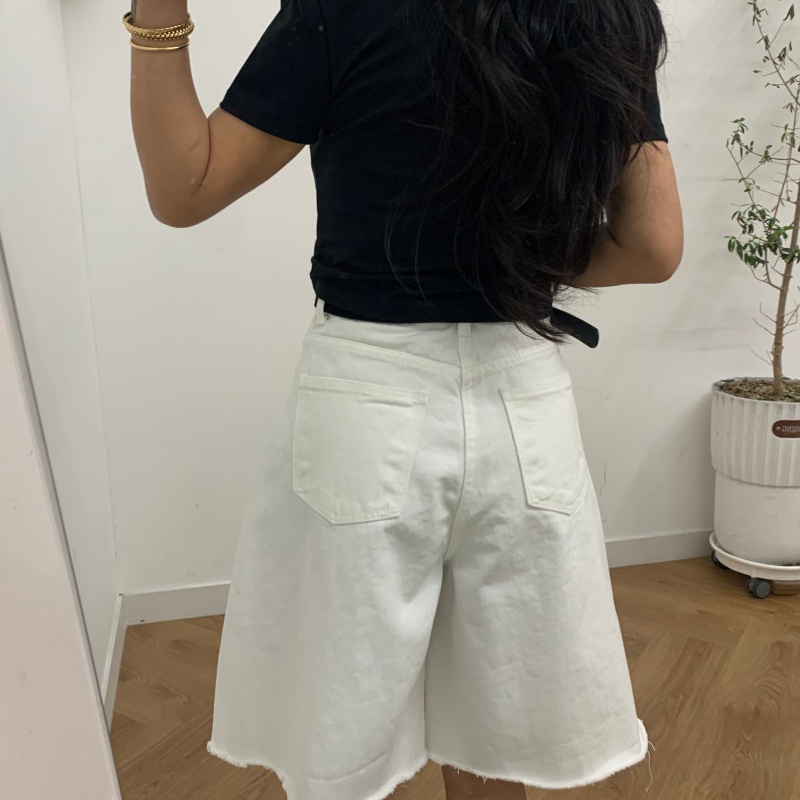 กางเกงยีนส์ขาสั้นทรงหลวมสไตล์  - Embroidery Jeans บทวิจารณ์และราคา
