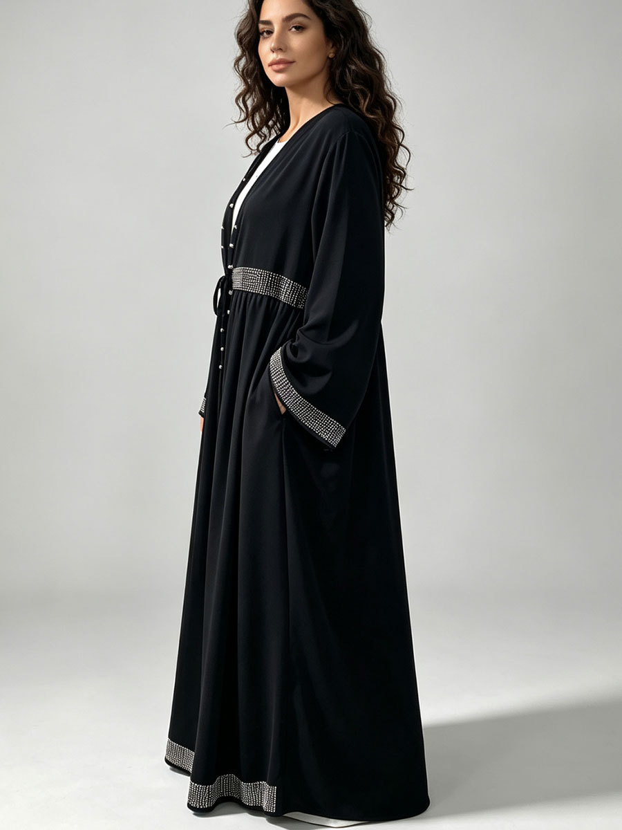 ชุดอาบายะห์เปิดด้านหน้าสำหรับผ - Embroidery Kaftan บทวิจารณ์และราคา