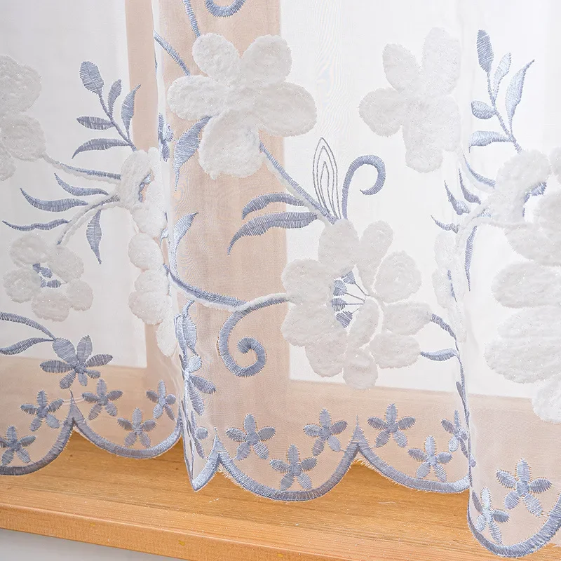 ผ้าม่านคาเฟ่ปักลายดอกไม้สไตล์โ - Embroidery Kitchen บทวิจารณ์และราคา