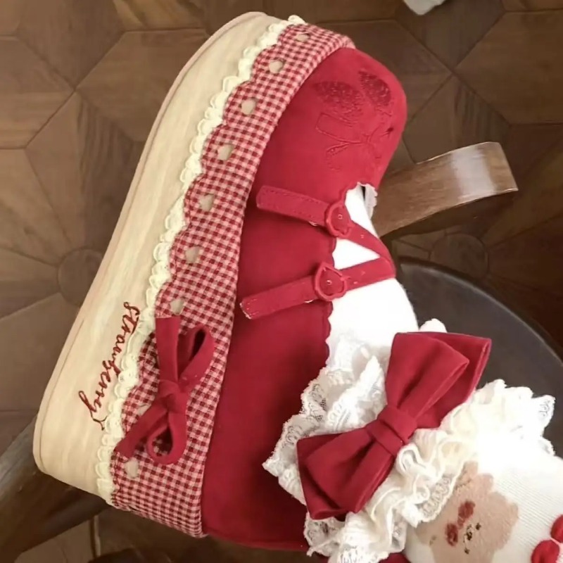 รองเท้าส้นสูงสไตล์โลลิต้า พื้น - Embroidery Print บทวิจารณ์และราคา