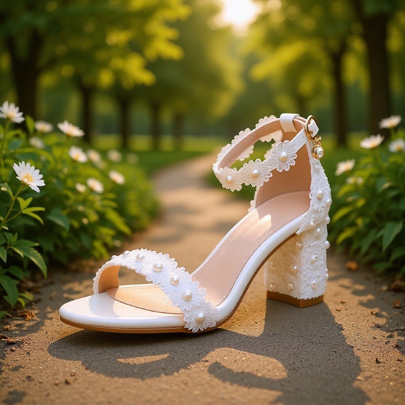 รองเท้าแต่งงานประดับมุกสีขาวลา - Embroidery White บทวิจารณ์และราคา