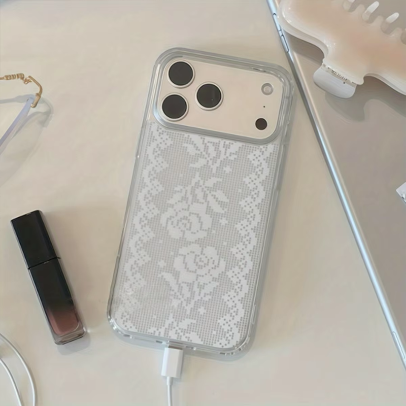 เคสโทรศัพท์มินิมอลลายกุหลาบลูก - Embroidery White บทวิจารณ์และราคา
