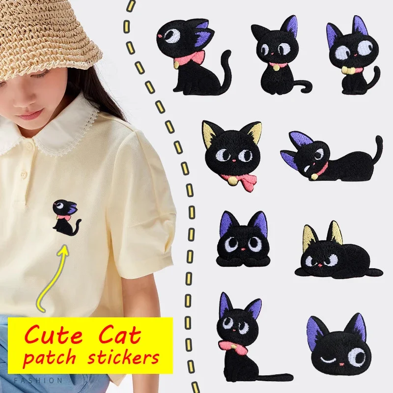 สติกเกอร์รูปแมวตาโตรูปการ์ตูนน - Embroidery On Black Shirt บทวิจารณ์และราคา