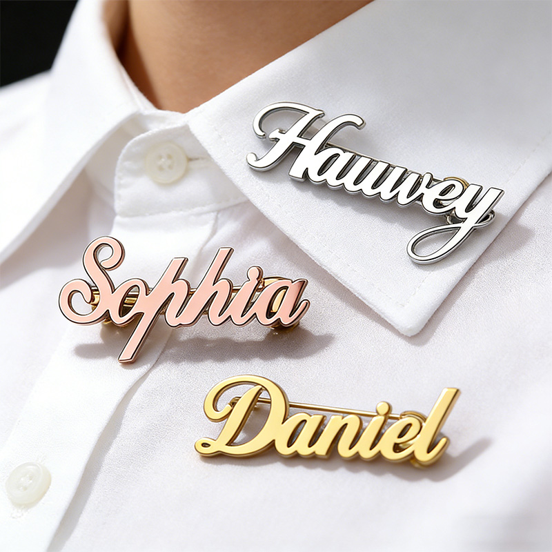 เข็มกลัดติดเสื้อสแตนเลสสตีล สล - Embroidery Name บทวิจารณ์และราคา