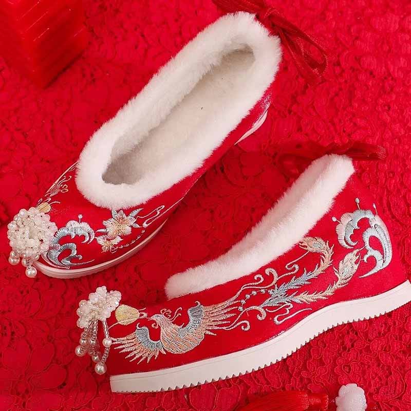 รองเท้าฮันฟูฤดูหนาวสำหรับผู้หญ - Embroidery White บทวิจารณ์และราคา