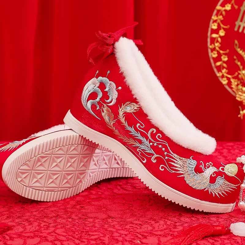 รองเท้าฮันฟูฤดูหนาวสำหรับผู้หญ - Embroidery White บทวิจารณ์และราคา