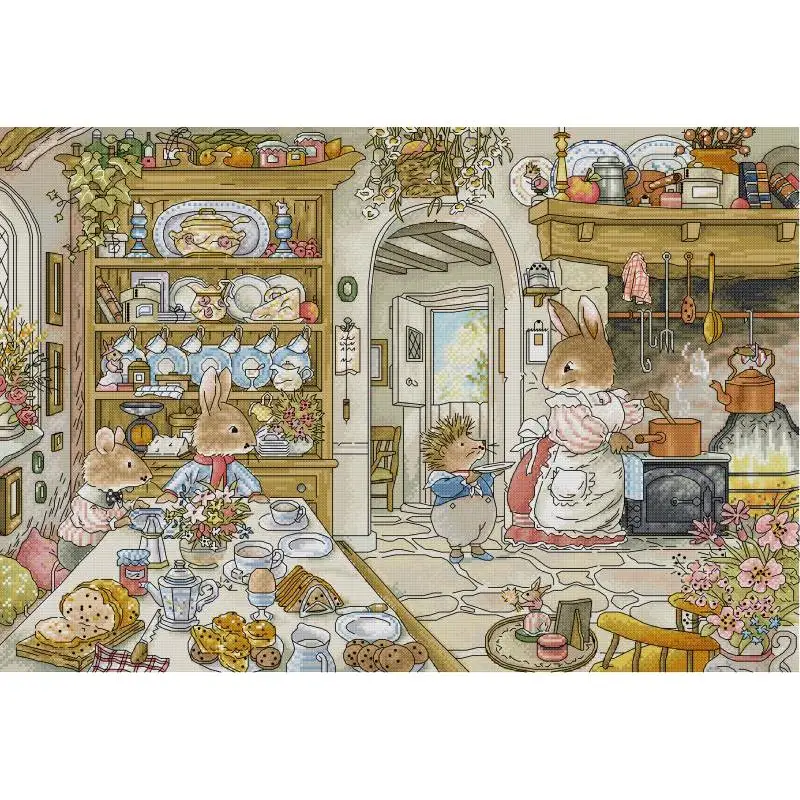 ชุดงานปักครอสติชลายการ์ตูนสัตว - Embroidery Kitchen บทวิจารณ์และราคา