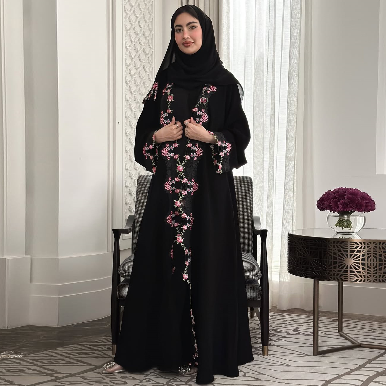 ชุดอาบายะห์สำหรับผู้หญิง ชุดอี - Embroidery Kaftan บทวิจารณ์และราคา