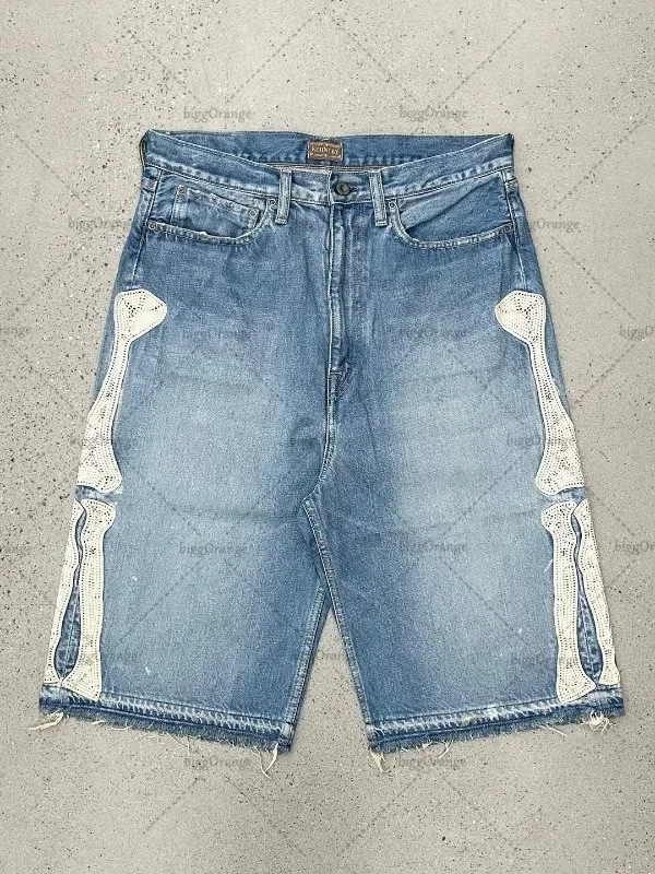 กางเกงยีนส์ขาสั้นสไตล์วินเทจ D - Embroidery Jeans บทวิจารณ์และราคา