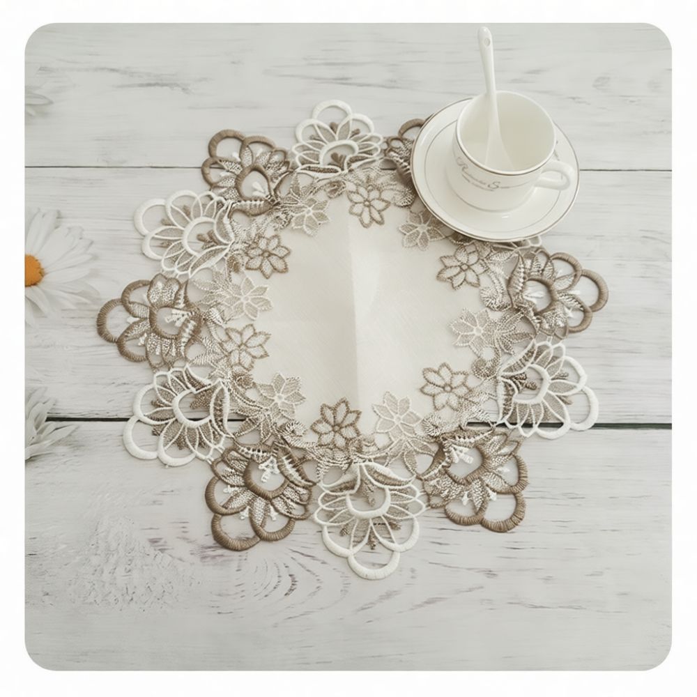 แผ่นรองจานลูกไม้ทรงกลมสุดประณี - Embroidery Kitchen บทวิจารณ์และราคา