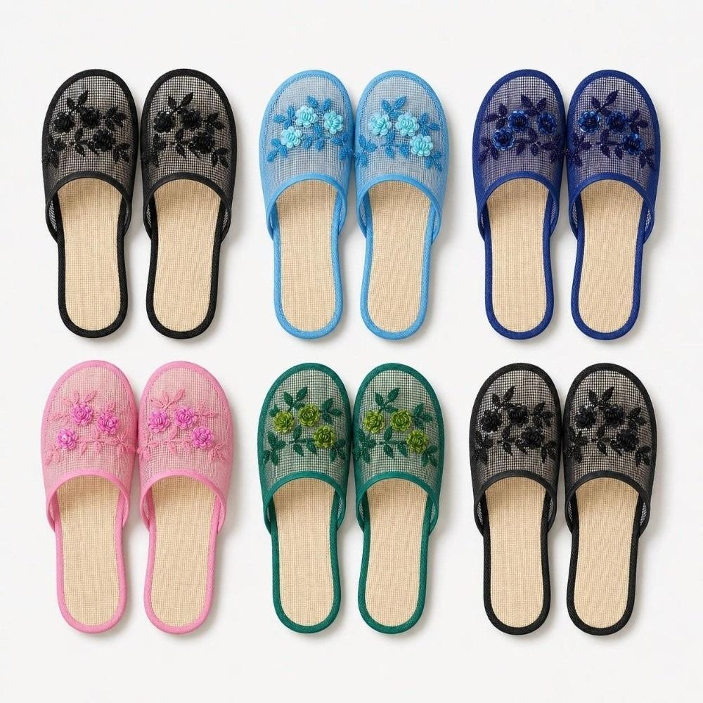 รองเท้าแตะตาข่ายปักลายดอกไม้แบ - Embroidery Underlay บทวิจารณ์และราคา