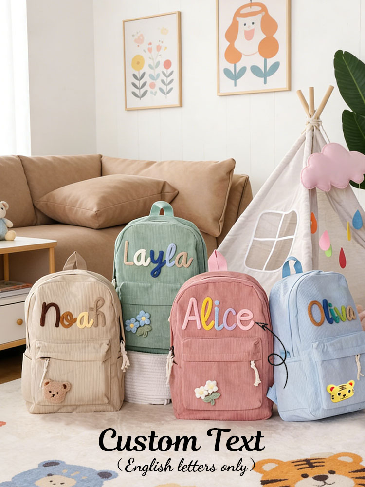 กระเป๋าเป้สะพายหลังผ้าลูกฟูกแบ - Embroidery Initials Designs บทวิจารณ์และราคา