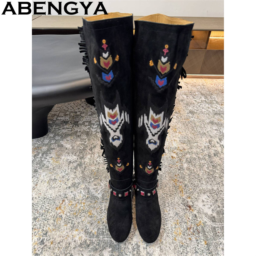 ABENGYA 2026ฤดูหนาวใหม่เข่ารอง - Embroidery Print บทวิจารณ์และราคา