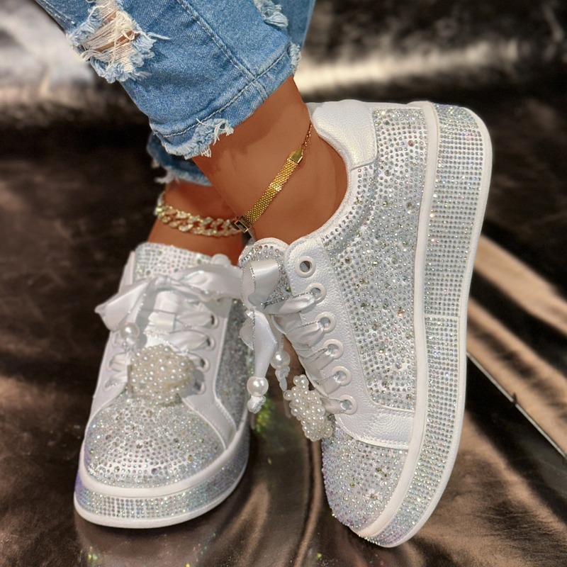 รองเท้าแพลตฟอร์มสตรี SHINE ลำล - Embroidery White บทวิจารณ์และราคา