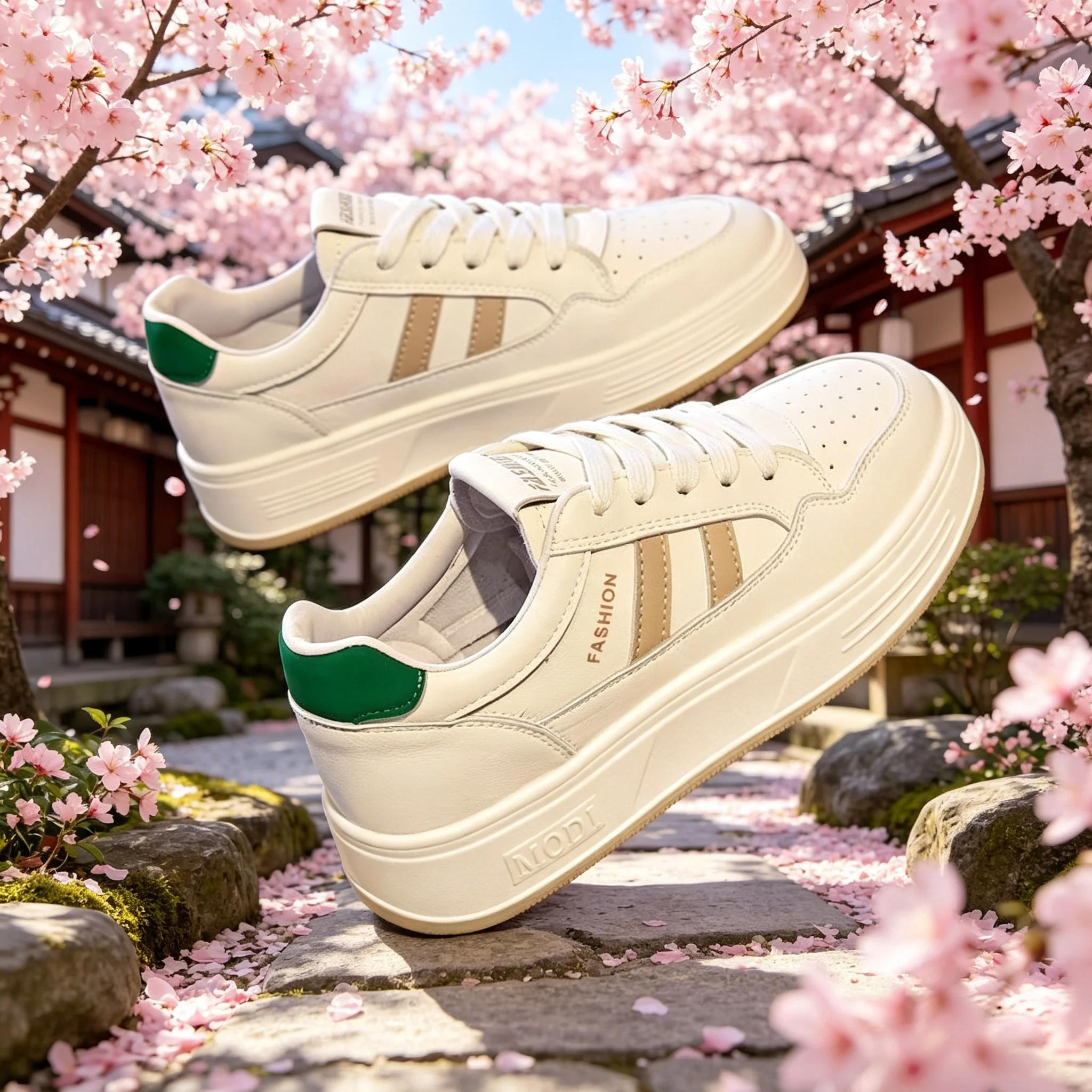 รองเท้าผ้าใบเสริมส้นสำหรับผู้ห - Embroidery White บทวิจารณ์และราคา