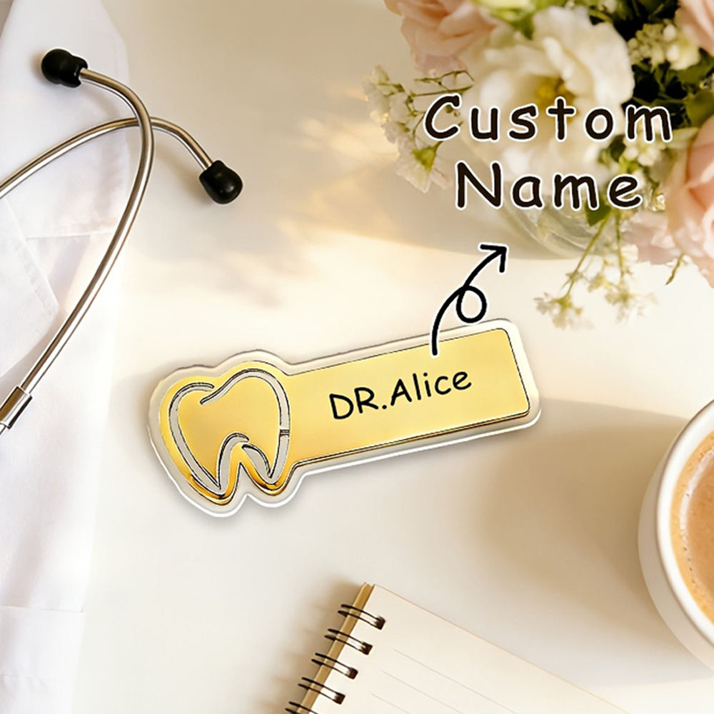 เข็มกลัดอะคริลิกรูปฟันสำหรับแพ - Embroidery Name บทวิจารณ์และราคา