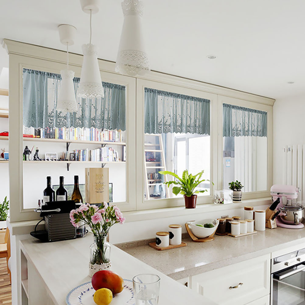 1 ชิ้น ผ้าม่านลูกไม้สไตล์คาเฟ่ - Embroidery Kitchen บทวิจารณ์และราคา