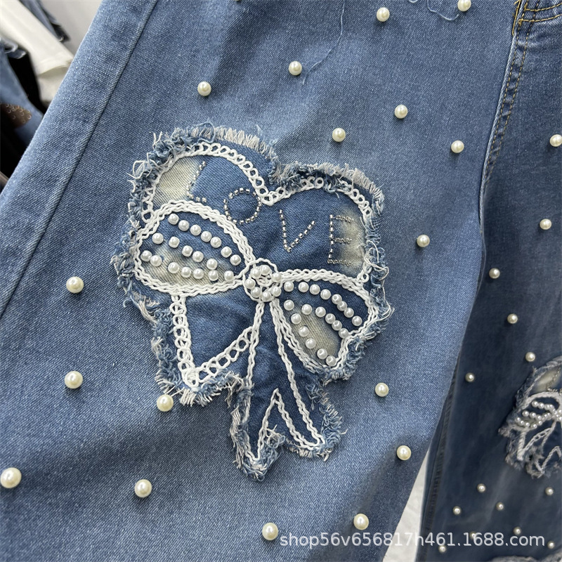 ชุดเซ็ตสองชิ้นสำหรับผู้หญิง ฤด - Embroidery Jeans บทวิจารณ์และราคา