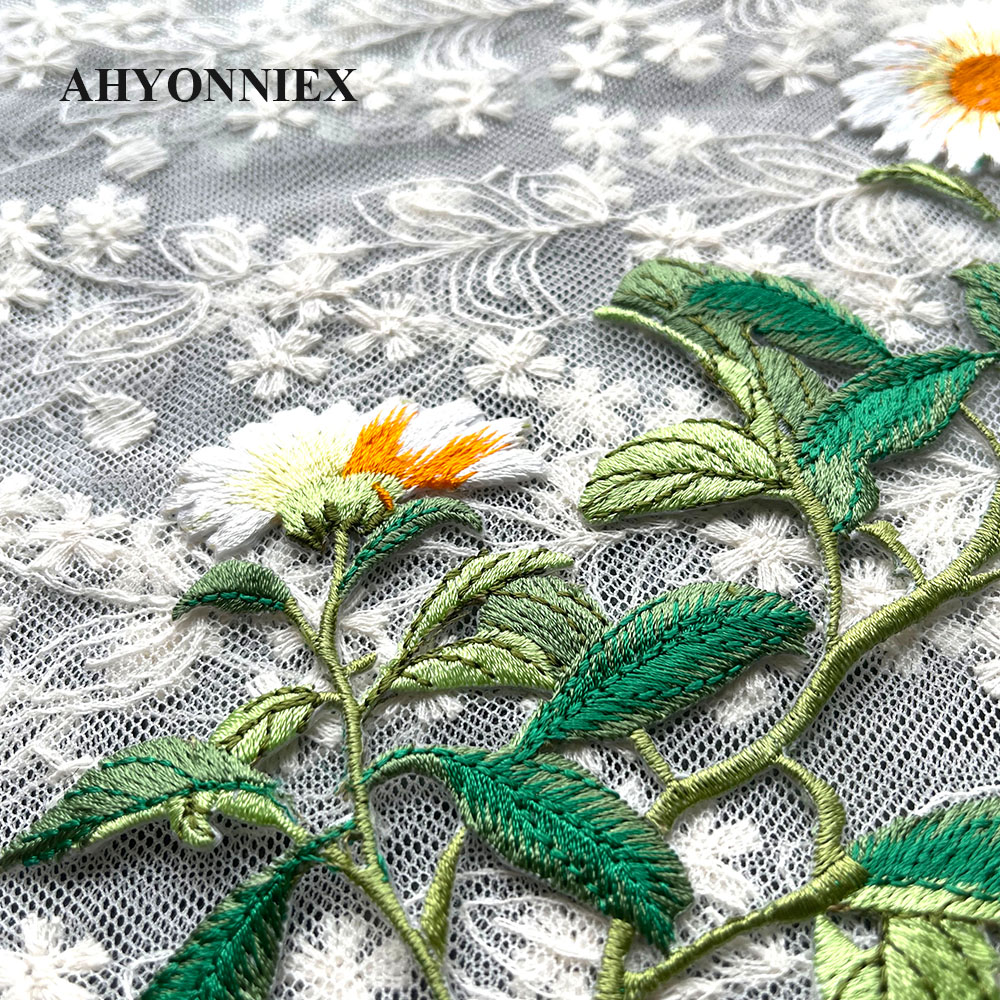 1 ชิ้นเหล็กบนแพทช์เย็บปักถักร้ - Embroidery Daisy Flower บทวิจารณ์และราคา