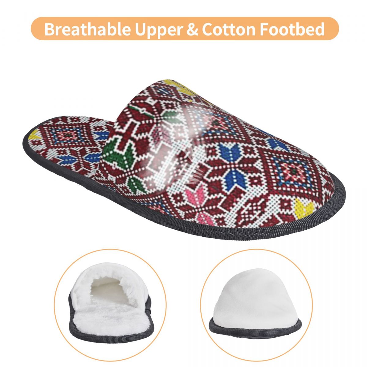 รองเท้าแตะปักลายแบบดั้งเดิมของ - Embroidery Print บทวิจารณ์และราคา