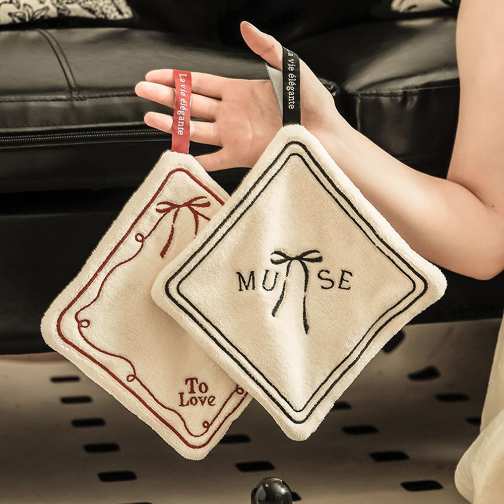 ผ้าเช็ดมือปักลายโบว์ผ้ากำมะหยี - Embroidery Kitchen บทวิจารณ์และราคา