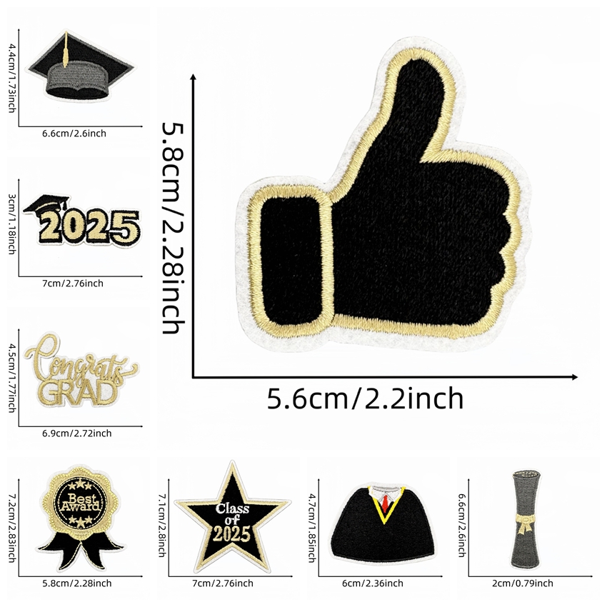 10 ชิ้น/ล็อตสีดําทอง Graduatio - Embroidery On Black Shirt บทวิจารณ์และราคา