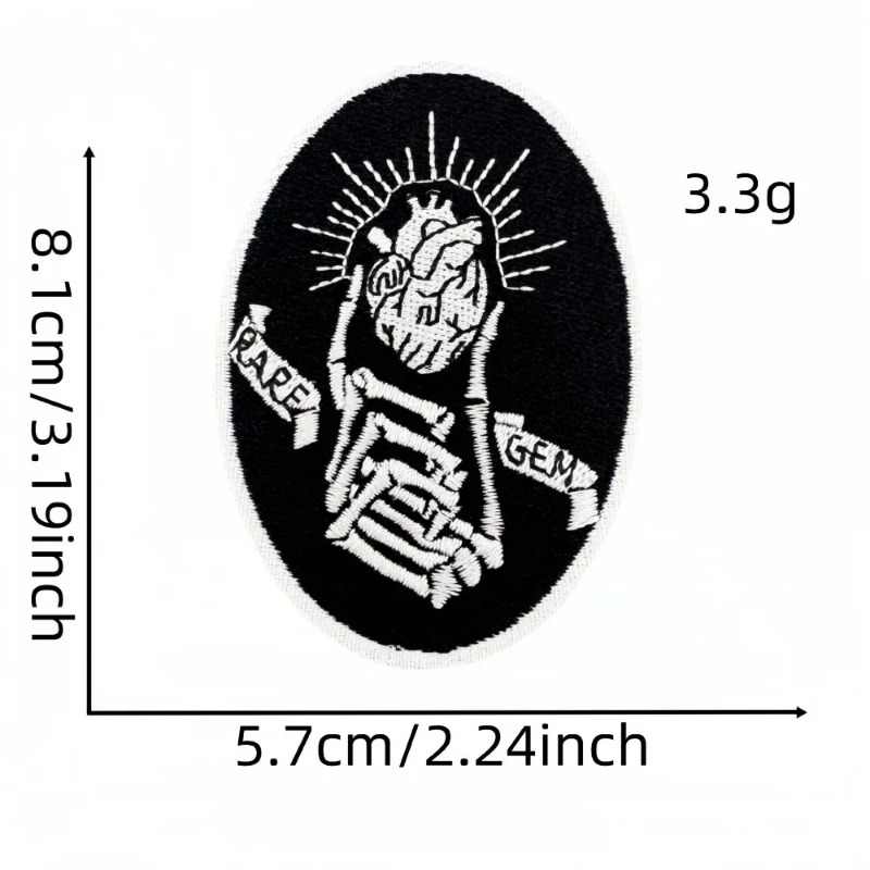 แผ่นป้ายปักลายกากเพชรรูปหัวกะโ - Embroidery On Black Shirt บทวิจารณ์และราคา