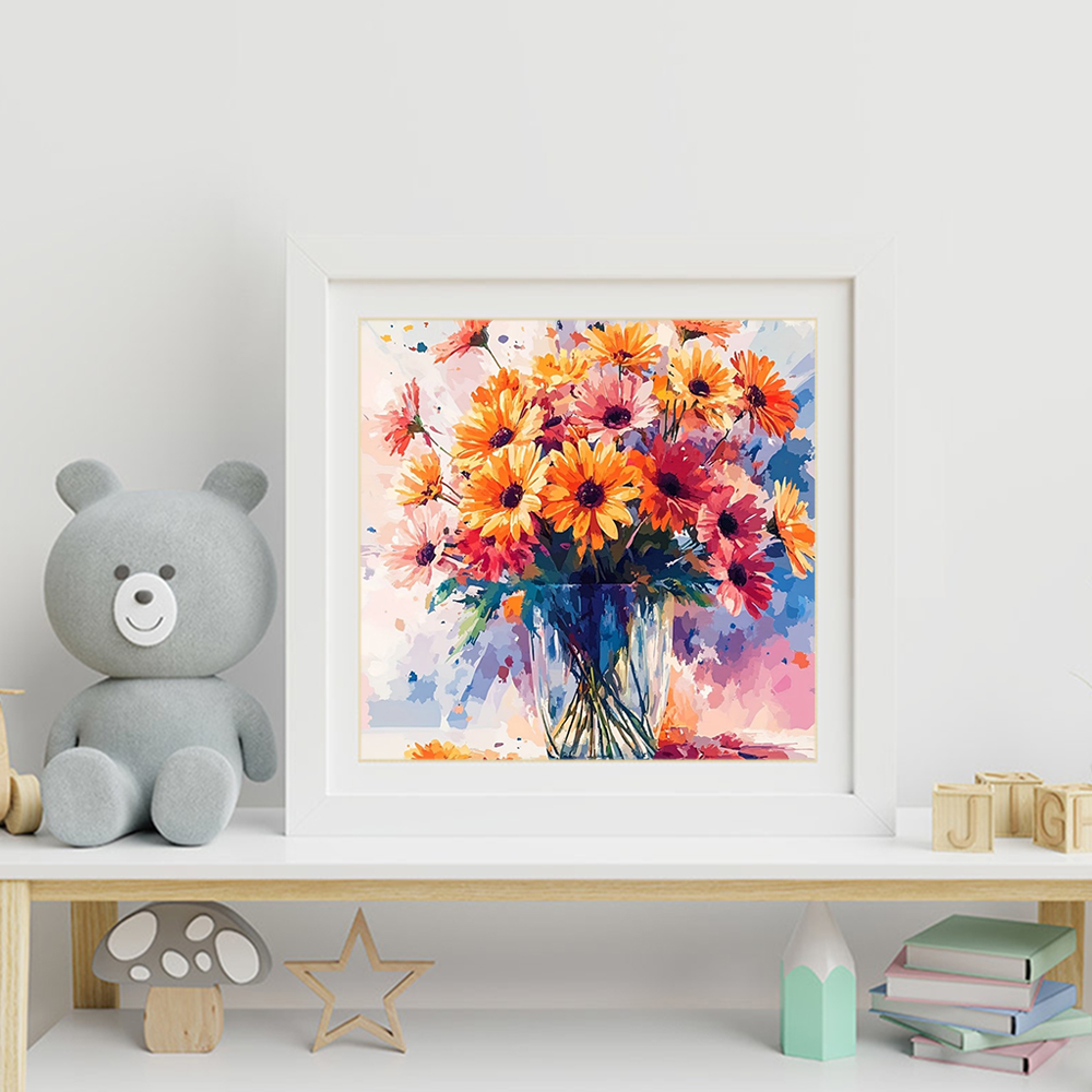 ภาพวาดเพชร Evershine ลายดอกไม้ - Embroidery Daisy Flower บทวิจารณ์และราคา