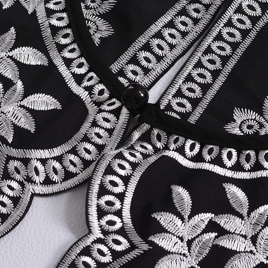 ปกเสื้อสไตล์ยุโรปแบบใหม่ สำหรั - Embroidery On Black Shirt บทวิจารณ์และราคา