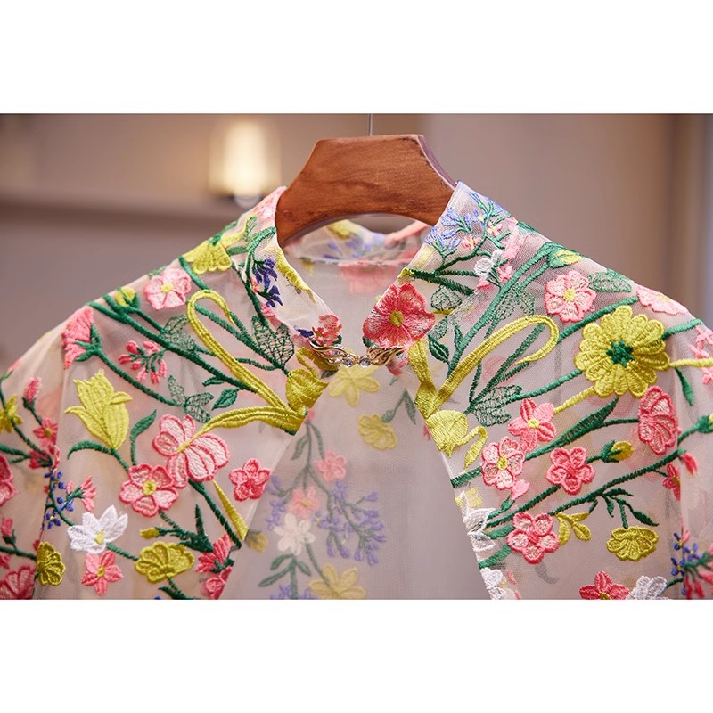 ผ้าคลุมไหล่ลูกไม้ปักลายดอกไม้ส - Embroidery Underlay บทวิจารณ์และราคา