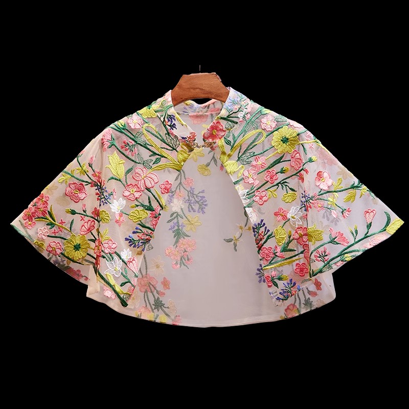 ผ้าคลุมไหล่ลูกไม้ปักลายดอกไม้ส - Embroidery Underlay บทวิจารณ์และราคา