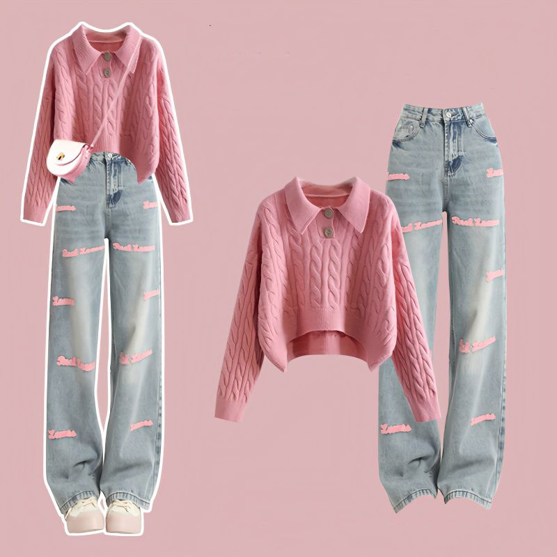 ชุดเซตกางเกงยีนส์แบบสวมหัวปักล - Embroidery Jeans บทวิจารณ์และราคา
