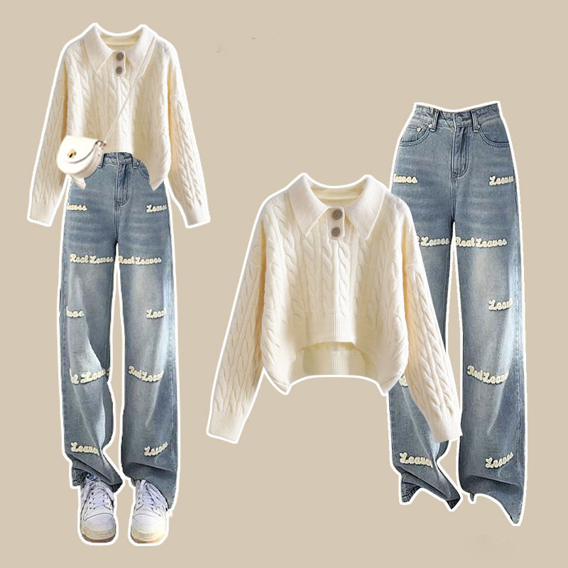 ชุดเซตกางเกงยีนส์แบบสวมหัวปักล - Embroidery Jeans บทวิจารณ์และราคา